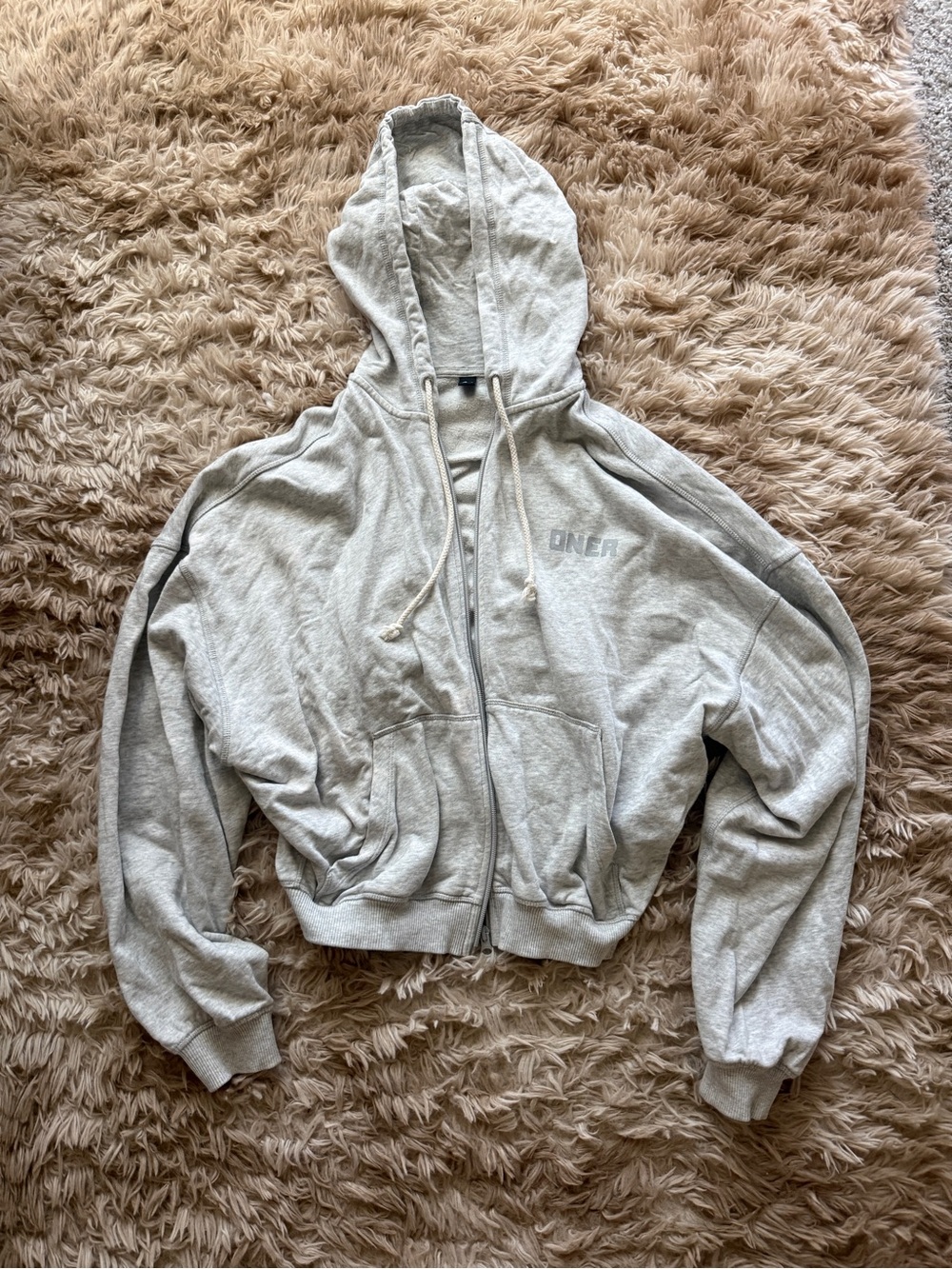 ONER Active Light Gray Zip-Up Hoodie